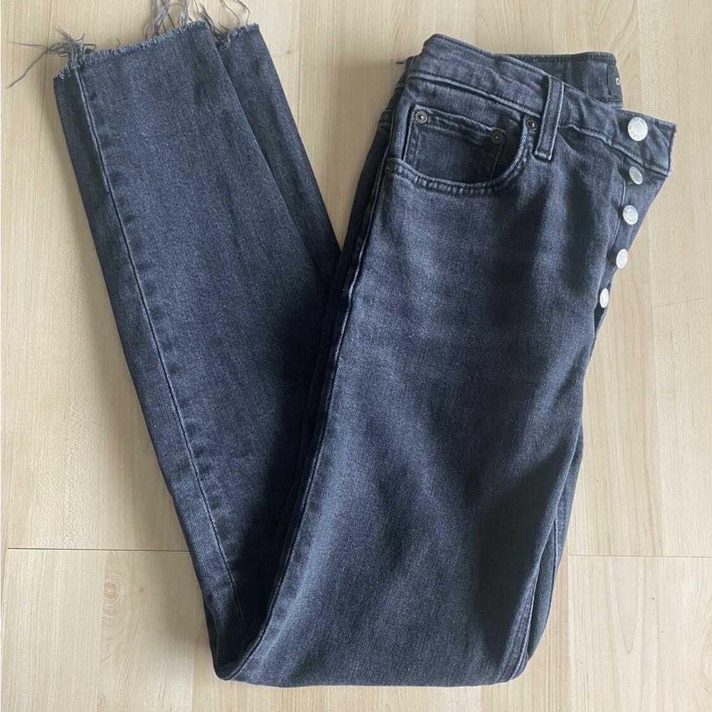 Denim Forum Dark Gray Straight Leg Jeans